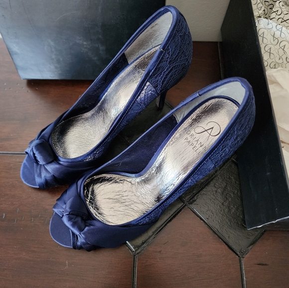 Franscesca Indigo Satin heels by Adrianna Papell - Picture 4 of 4